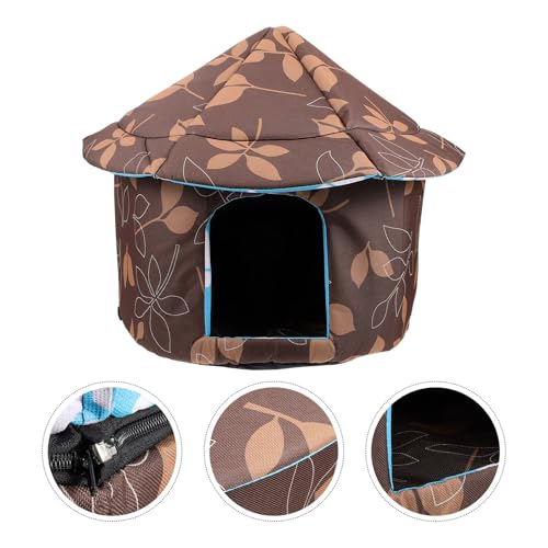 ibasenice Detachable Warm Cat House with Oxford Fabric Waterproof Pet Nest Medium Size for Outdoor and Indoor Use Removable Washable Cat Cushion Sleeping Bed