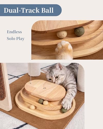 Modern Cat Tree for Large Cats, Modern Cat Tree Tower with Wide Shelves Cotton Scratching Posts, Super Sturdy Base, Cozy Perches, and Interactive Toys for Indoor Kittens 31-Inch - color: S81D