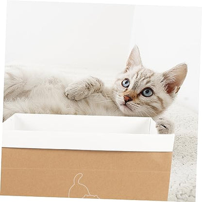 Mikikit 1set Detachable Cat Scratching Board and Cozy Sleeping Nest for Indoor Cats Kraft Material Secure Hidden Space for Kittens and Puppies Washable Pet Resting Place
