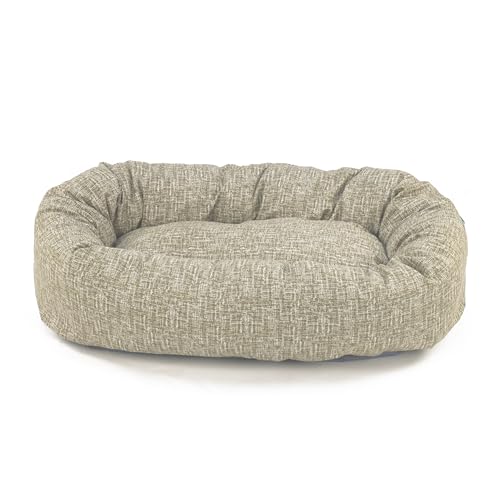 Majestic Pet 40 Inch Bagel Calming Dog Bed Washable – Cozy Soft Round Dog Bed with Spine Support for Dogs to Rest Their Head - Fluffy Donut Puppy Mat 40x29x9 (Inch) Large – Tan - color: Palette Heathered Tan