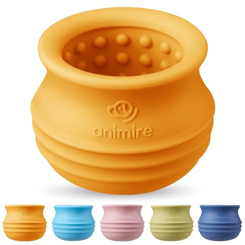 Treat Dispensing Dog Toy, Long-Lasting Interactive Puzzle Toys for Dogs, Stuffable Dog Enrichment Frozen Lick Treat Toy for Boredom, BPA Free Silicone Fetch Catch Chew Toy (Orange,L) - color: Orange, size: L