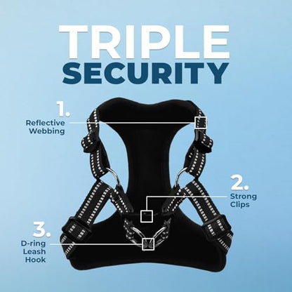 Best Pet Supplies Voyager Adjustable Step-in Flex Breathable Mesh Dog Harness for Small Medium Large Dogs (Black), M - color: Harness (Black), size: M