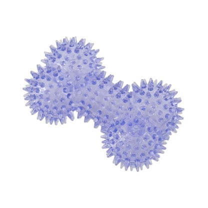 Squeaky Spiky Dog Bone Toy for Teeth Cleaning & Gum Massage 4.4 Inch Small Medium Dogs Purple | Spiny TPR Rubber Chew Toy for Fetch Play Interactive Bouncy Dental Bone Durable BPA Free Nontoxic Floats - size: Purple, Bone 1-Pack