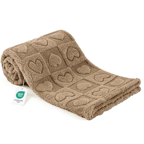 gogobunny Large Pet Blanket for Dogs Cats, Ultra Soft 300GSM Coral Fleece Washable Furniture Protector for Couch Bed Car Seat, Calming Crate Mat Blanket for Large Breeds, Brown, 40x50IN - color: Brown, size: 40x50"