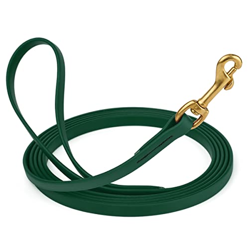 Viper K9 Biothane Working Dog Leash Waterproof Lead for Tracking Training Schutzhund Dog Sport & Search - Odor-Proof Long Line with Solid Brass Snap for Puppy Medium and Large 1/2" x 10ft Hunter Green - color: Hunter Green, size: 1/2" x 10ft