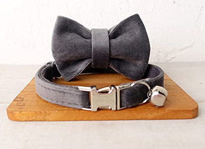 Cat Collar Personalized with Name Phone Number Engraved,Customized with Bell for Small Dogs Puppy Kitten - color: Grey, size: S (6"-10")