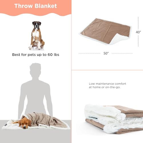 Best Friends by Sheri Premium Self-Warming Ilan Microfiber Faux Fur Pet Throw Blanket 40x50 in Wheat - color: Wheat
