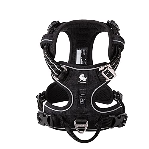 True Love No Pull Dog Harness Extra Reflective Pet Harness for Small Medium Large Dogs Adjustbale for Running Walking Padded Soft Mesh Vest Easy Control TLH56512(Black,S) - color: Black, size: S