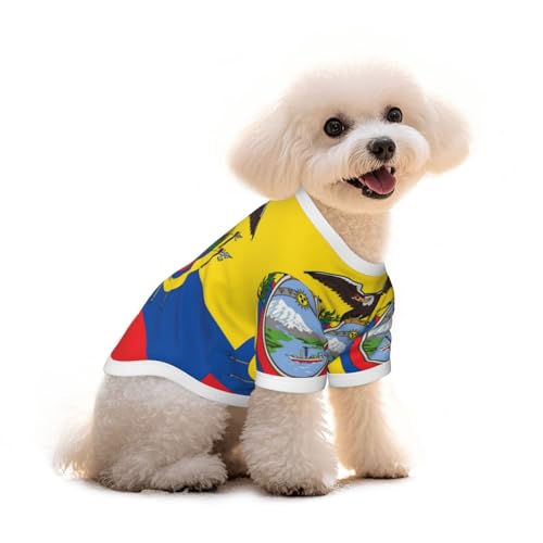 SWEET TANG Lightweight Breathable Dog T-Shirt Ecuador Flag Design, Cool Stretchy Pet Shirt for Small Dogs Summer Daily Wear, Small - color: Pattern (117), size: Small