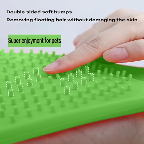 YOFANG Double-Side Pet Grooming Gloves for Cats & Dogs, Silicone Pet Hair Removal Glove for Bathing, Shedding & Massage, Gentle Cat & Dog Grooming Glove for Long & Short Hair Pets