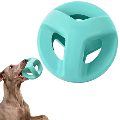 Fida Natural Rubber Dog Balls for Aggressive Chewers, Durable Dog Chew Toys for Large Dogs, Interactive Fetch & Tug of War Toys for Medium Large Breed Non-Toxic Dish Washable,4.5 * 4.5" - color: Aqua Blue