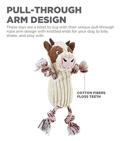 Outward Hound Ranch Roperz Cow Plush Squeaky Dog Toy - color: Ranch Roperz Cow