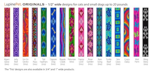 Lupine Small Step in Dog Harness 1/2" Wide Petunias with 12-18" Girth - size: 1/2" wide; girth adjusts 12-18"