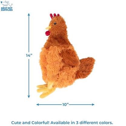 Best Pet Supplies Interactive Squeaky Dog Chew Toy, Ideal Dog Toys for Chewers, Small, Medium & Large Dogs, and Fetch Lovers - Crinkle Chicken (Brown), Large - color: Crinkle Chicken (Brown), size: Large