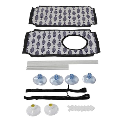 Double Layer Cat Window Perch, Breathable Washable Cat Hammock with Comfortable Soft Fabric, for Indoor Cats Window Balcony (Small Fish Double Layer) - size: Small Fish Double Layer
