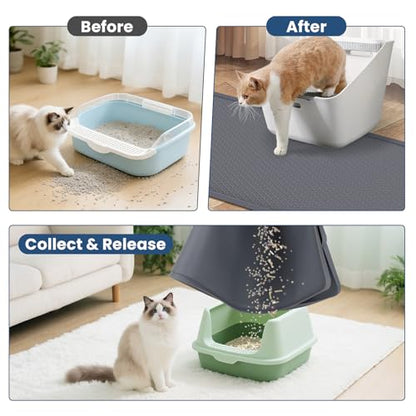 Extra Large Cat Litter Mat 54" x 27.5" Silicone Waterproof Dog Pee Pads Non-Slip Soft on Pet Paws Easy to Clean
