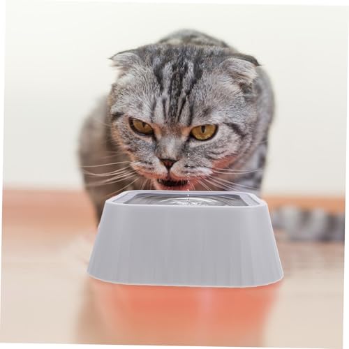 No Spill Floating Water Bowl for Pets Durable Cat Water Feeder and Dog Drinking Bowl Keeps Pets Faces Dry Encourages Hydration for Cats and Dogs Gray