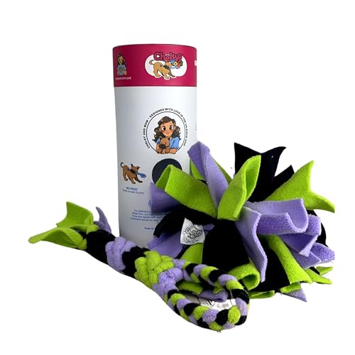 Chelsy's Toys 3-in-1 Enrichment Tube for Dogs - Tug Toy, Treat Dispenser & Snuffle Ball | Fleece Rope Dog Toy | Tug of War | Interactive Dog Treat Puzzle for Dogs & Puppies | Wet/Freeze Teether (Lav) - color: Lavender