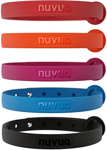 5 Pack Breakaway Cat Collar - Soft, Comfortable, and Lightweight Safety Buckle Collar with ID Tag Ring for Outdoor Cats and Kittens by Nuvuq (6 ⅞" to 10 ¼", Red, Orange, Pink, Blue and Black) - color: 5 Classic Colors