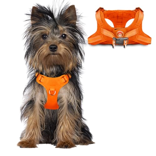 Dog Harness Step in Dog Vest Harness, Reflective Adjustable Puppy No Pull Harness Breathable Soft for Small and Medium Dogs Cats, Orange, XXS - color: Orange, size: XX-Small