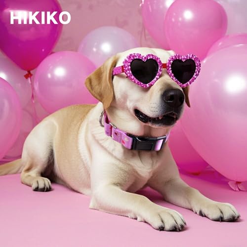 Hikiko Cute Pink Martingale Collar with Heart Design Soft Nylon Quick Release Buckle Dog Collars for Small Dogs (Fresh Love,Small) - color: Fresh Love, size: Small