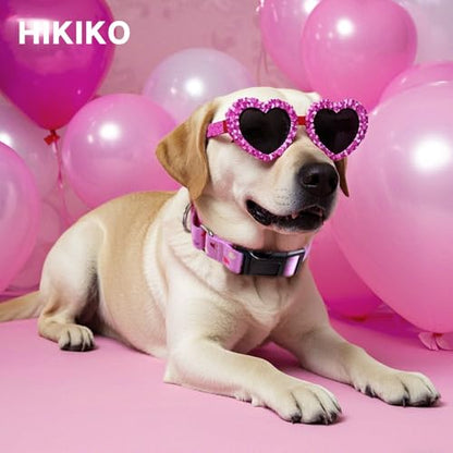 Hikiko Cute Pink Martingale Collar with Heart Design Soft Nylon Quick Release Buckle Dog Collars for Medium Dogs (Fresh Love,Medium) - color: Fresh Love, size: Medium