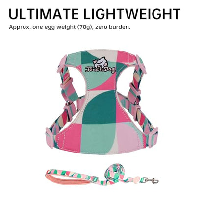 Touchdog Artist Series Y-Shape Dog Harness, 70g Ultra-Lightweight Breathable Air-Layer Vest with Soft Padded Chest, No-Pull Adjustable Harness for Small Medium Dogs (Pink, XS) - color: Pink, size: XS