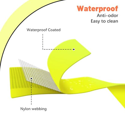 Waterproof Dog Collar, Easy to Clean Rubber Dog Collars with Quick Release Buckle Fits Small Medium or Large Dogs (Yellow, S < 9.5-14.1 inch) - color: Yellow, size: S (9.5-14.1 inch)