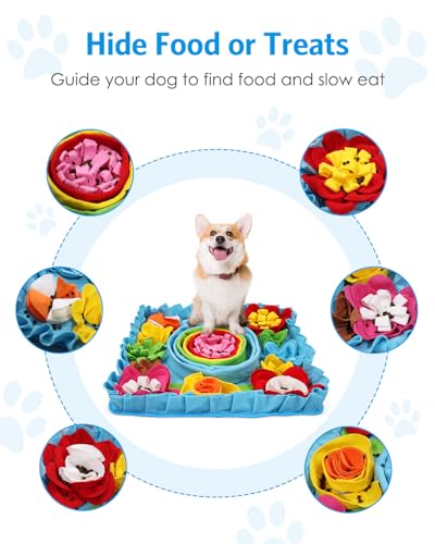 AMIR Snuffle Mat for Dogs, Dog Snuffle Mat, Interactive Feeding Puzzle Toy, Promotes Natural Foraging and Slow Eating Dog Sniff Mat, Aids Stress Relief and Training (20 inch)
