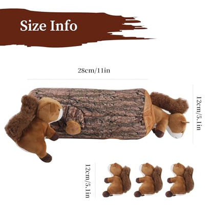 Squirrel Hide and Seek Dog Toy, Squeaky Interactive Dog Toys for Boredom, Plush Dogs Toys to Keep Them Busy, Relive Anxiety, Attract Attention, Puzzle Toy for Smal and Medium Dogs - style: Squirrel
