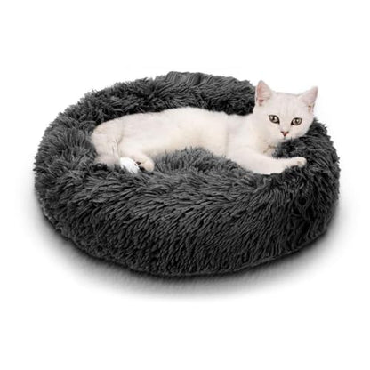 Large Cat Bed Round Dog Bed Warm Pet Beds Large Rabbit Pillow Calming Donut Ferret Beds Pillow Pet Kitten Bed Suit for 8KG Pet