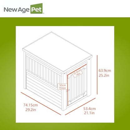 New Age Pet ecoFLEX Pet Crate/End Table, Medium, Antique White, Model:EHHC404M - color: Antique White, size: 29.5"L x 21.1"W x 25.2"H