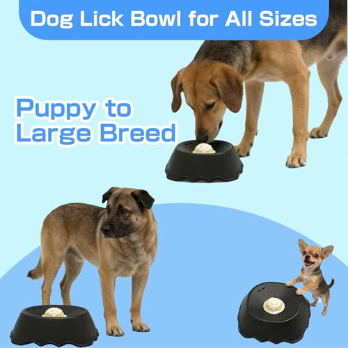 Rolling Ball Dog Lick Bowl, 10oz Large Capacity Slow Feeder Dog Bowl, Interactive Dog Enrichment Toy for Small Medium Large Dogs, Ideal for Wet Food, Yogurt, Bone Broth (1, Blue) - color: Blue