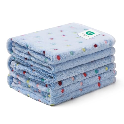 Luciphia 1 Pack 3 Blankets Super Soft Cute Dot Pattern Pet Blanket Flannel Throw for Dog Puppy Cat Medium(30x20), Blue - color: Blue2, size: 30x20 inch (Pack of 3)