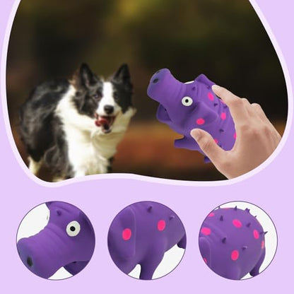 Gralara Squeaky Dog Toy Dog Chews Toy Accessory Entertainment Training for Aggressive Chewers Interactive for Small Large Breed Dogs, Purple - color: Purple