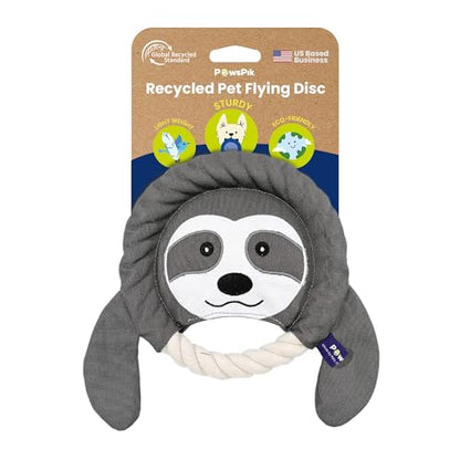 PAWSPIK Flying Disc Tug-of-War Toy, Eco-Friendly Recycled Material, Squeaker Toy for Medium and Large Dogs, for Throwing & Fetching 8.5" Diameter (Sleepy Sloth) - style: Sleepy Sloth