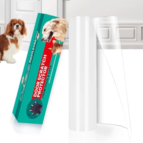 FTSTC Door Protector from Dog Scratching, [Thicken Vinyl] Heavy Duty Claw Guard Door Protector, Flexible Couch Corner Door Claw Shield for Cat, Anti-Scratch Guard for Furnitures(130in X 8.3in) - size: 1 Pack