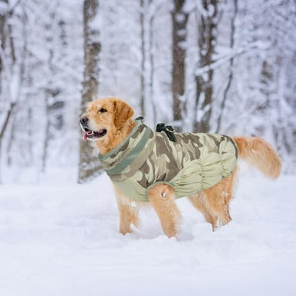 Lelepet Warm Dog Winter Coat Dog Coats for Small Dogs Waterproof Dogs Jacket with Harness Built in Reflective Cold Weather Coats Windproof Zip-Up Winter Fleece Vest Snowsuit Chihuahua Desert Camo - color: Desert Camo, size: X-Small