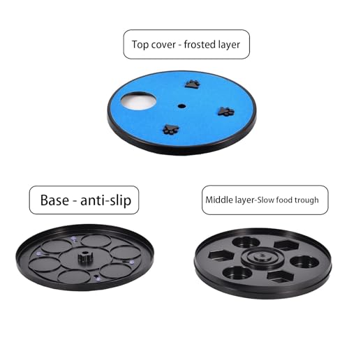 Adjustable Dog Nail Scratch Board with Treat Box 33x33x4cm Rotating Dog Nail Scratch Pad, Anti-Slip Interactive DogNail File Scratchs Pad, for Furniture Couch Floor Car Training Foraging - color: Blue