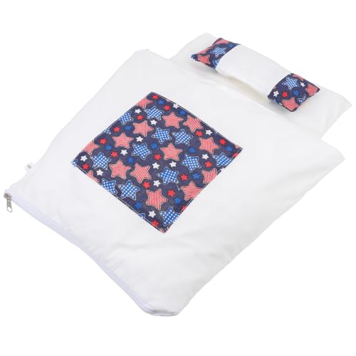 Yardwe Cozy Enclosed Cat House with Detachable Washable Cushion Navy Star Pattern L Size Indoor Nest for Kittens