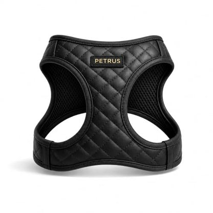 Step in Dog Cat Harness Lightweight Breathable Mesh Soft Padded Pet Vest Vegan Leather Choke Free Escape Proof for Small Medium Dogs (Black, Medium) - color: Black, size: Medium: Neck=10-12.5''/Chest=16-18''