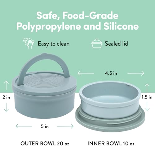 KindTail Pet Bowl Set + Silicone Pet Food Mat - Includes 2 Portable Dog Bowls with Lid & Handle + 1 Waterproof Pet Feeding Mat - Made from Food-Grade, Dishwasher-Safe Materials - BPA & Toxin-Free