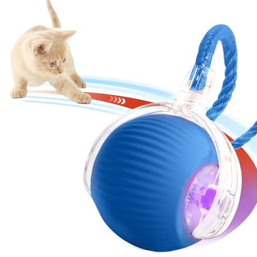 Interactive Cat Toys for Indoor Cats, Rechargeable 360° Automatic Moving Cat Toy for Bored Indoor Adult Cats, 2025 Upgraded Chase Motion Activated Kitten Toys - Blue - color: Blue