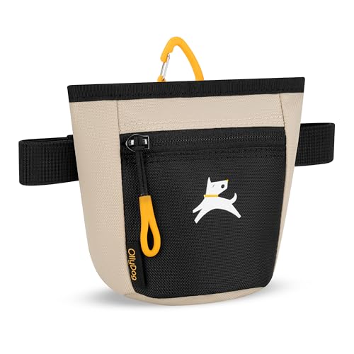 OllyDog Goodie Treat Bag, Dog Treat Pouch, Waist Belt Clip for Hands-Free Training, Magnetic Closure, Dog Training and Behavior Aids, Three Ways to Wear (Con Leche) - color: Con Leche