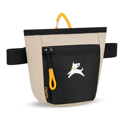 OllyDog Goodie Treat Bag, Dog Treat Pouch, Waist Belt Clip for Hands-Free Training, Magnetic Closure, Dog Training and Behavior Aids, Three Ways to Wear (Con Leche) - color: Con Leche