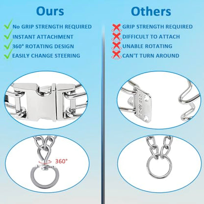 Prong Collar for Dogs, Dog Training Collar, Adjustable Size Dog Pinch No Pull Collar with Quick Release Buckle for Small Medium Large Dogs(with Extra Links) S(14-18" Neck, 2.25mm) - size: S(14-18" Neck, 2.25mm)