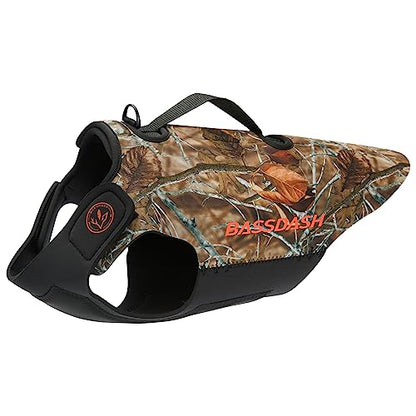 BASSDASH Dog Camo Neoprene Adjustable Hunting Vest Waterproof Chest Protection - size: Large