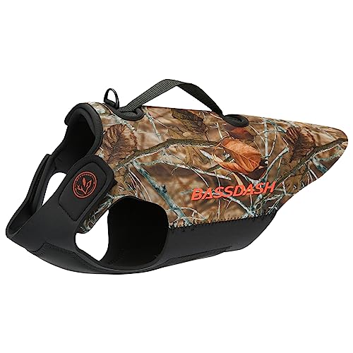 BASSDASH Dog Camo Neoprene Adjustable Hunting Vest Waterproof Chest Protection - size: Large