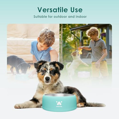 PAWGETHER® Stainless Steel Dog Bowls, Dog Food and Water Bowl Non-Slip Easy to Clean Dishwasher Safe for Puppy Small Medium Dogs Cats Mint Green 34oz - color: Mint Green (34oz)