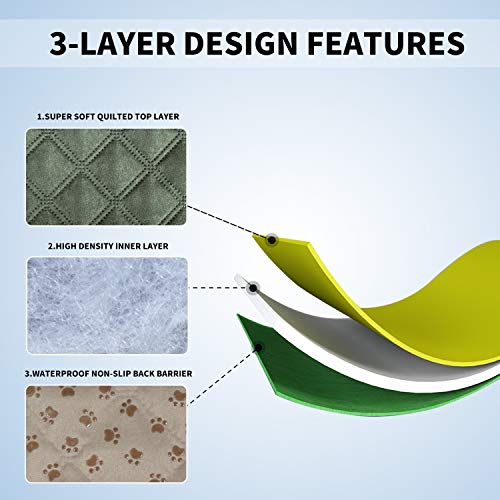 Easy-Going 100% Waterproof Dog Bed Cover, Non-Slip Pet Blanket for Furniture, Washable Couch Cover, Repleasement Sofa Cover (52x82 in,Greyish Green) - color: Greyish Green, size: 52x82 in